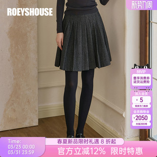 套裙11569 外套半身裙套装 罗衣高级深灰色毛呢百褶短裙春时尚 西装