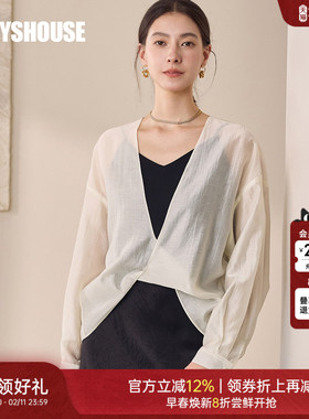 罗衣法式防晒长袖衬衫女2025秋季新款简约衬衣白色通勤上衣12238