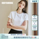 上衣08669 短袖 罗衣时尚 圆领基础正肩百搭白色T恤女夏气质显瘦修身