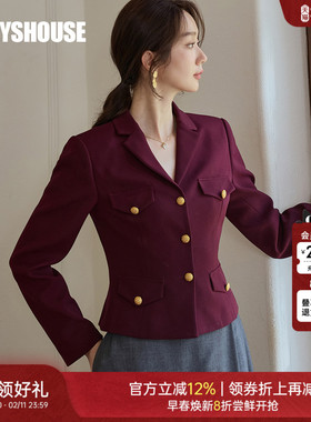 罗衣气质修身短外套女2025秋季新款时尚翻领通勤职业小西装11566