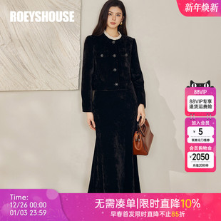 复古短外套半身裙两件套12821 女2025秋季 罗衣高级雪尼尔修身 套装