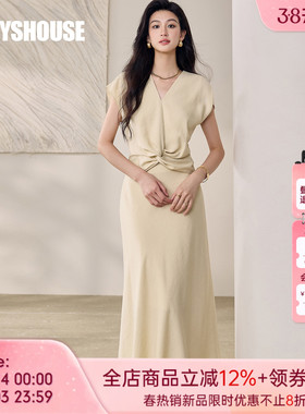 罗衣设计感汉麻扭结套装夏季职场褶皱纯色上衣半身裙两件套12392