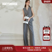 子套装 罗衣高级浅灰色马甲外套两件套女春季 职业OL通勤长裤 10193