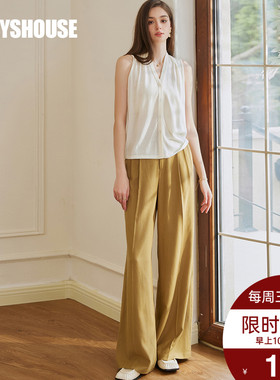 罗衣高级棉麻职业直筒裤2025夏季新款亚麻高腰百搭薄款长裤10583