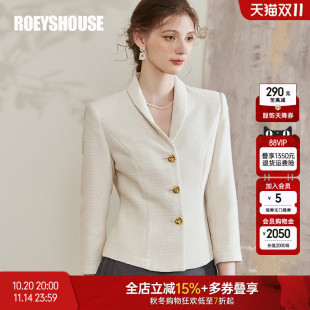 罗衣减龄粗花呢修身 短外套女冬气质名媛减龄高级感显瘦上衣09445