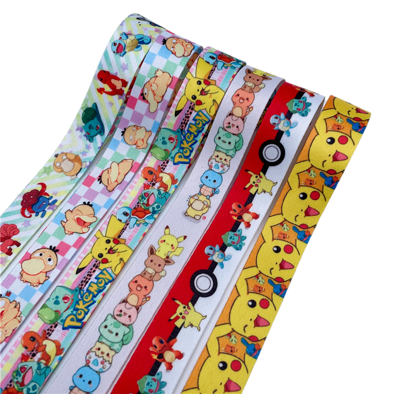 20mm宝可梦卡通挂绳皮卡丘加厚带矿泉水瓶带口罩绳材料水壶背带绳