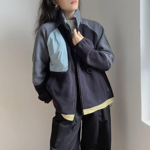 POLARTEC200抓绒之王高端P绒保暖立领granolacore颗粒绒感外套女