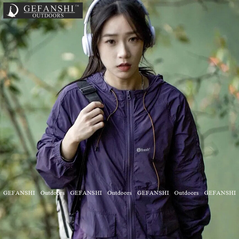 GEFANSHI男女同款山系凉感运动防晒衣女夏季轻薄透气户外冲锋外套