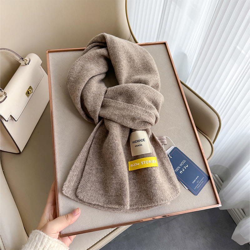 纯羊毛围巾冬季保暖软糯风