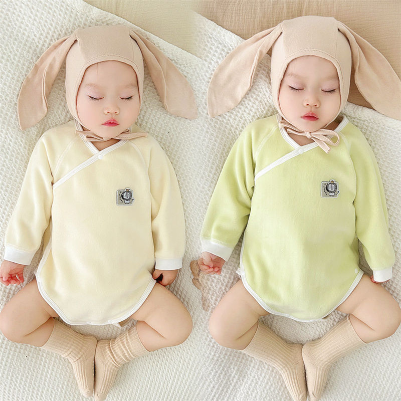 橙萌否斜开包屁衣聚酯纤维秋冬