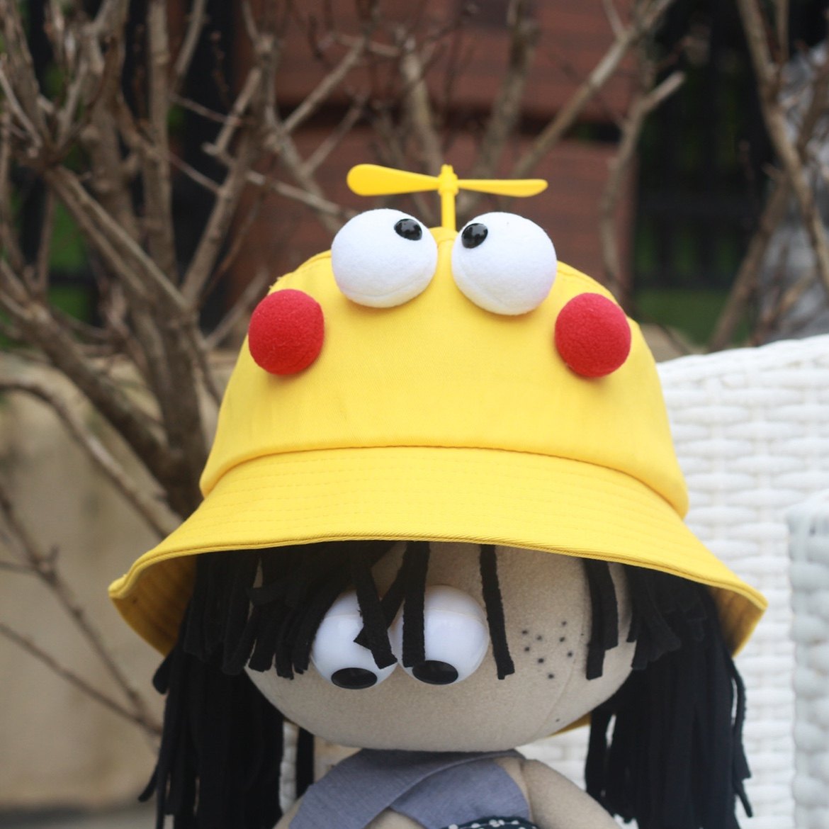 会动的帽子竹蜻蜓小飞机旋转遮阳帽渔夫帽哆啦a梦搞怪动漫卡通帽