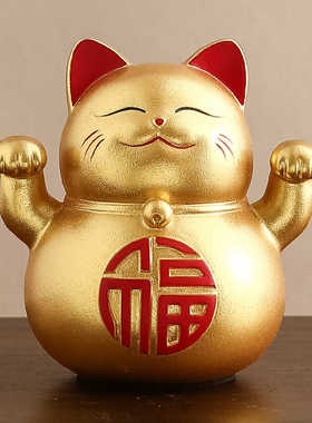 客厅招财猫收银台桌面迷你存钱罐