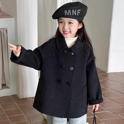 BAKUXIA女童双面羊绒大衣秋冬韩