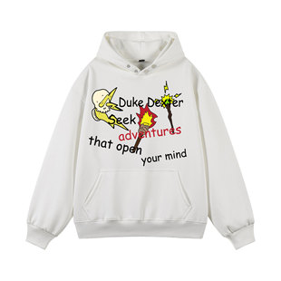 DUKE+DEXTER 设计感百搭潮流品牌logo印花简约休闲舒适连帽卫衣