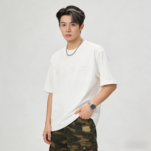 DEXTER短袖 纯棉高级半袖 男款 立体字母青少年美式 上衣 t恤夏季 DUKE