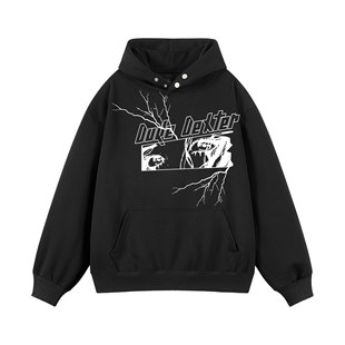 DUKE+DEXTER 设计百搭户外美式潮牌印花宽松简约高级休闲重磅卫衣