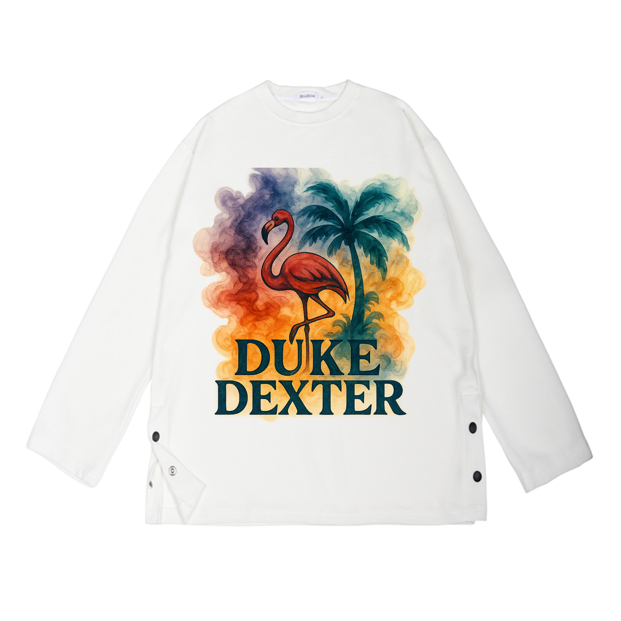 DUKE+DEXTER 美式复古潮流火烈鸟印花宽松简约高街舒适百搭卫衣