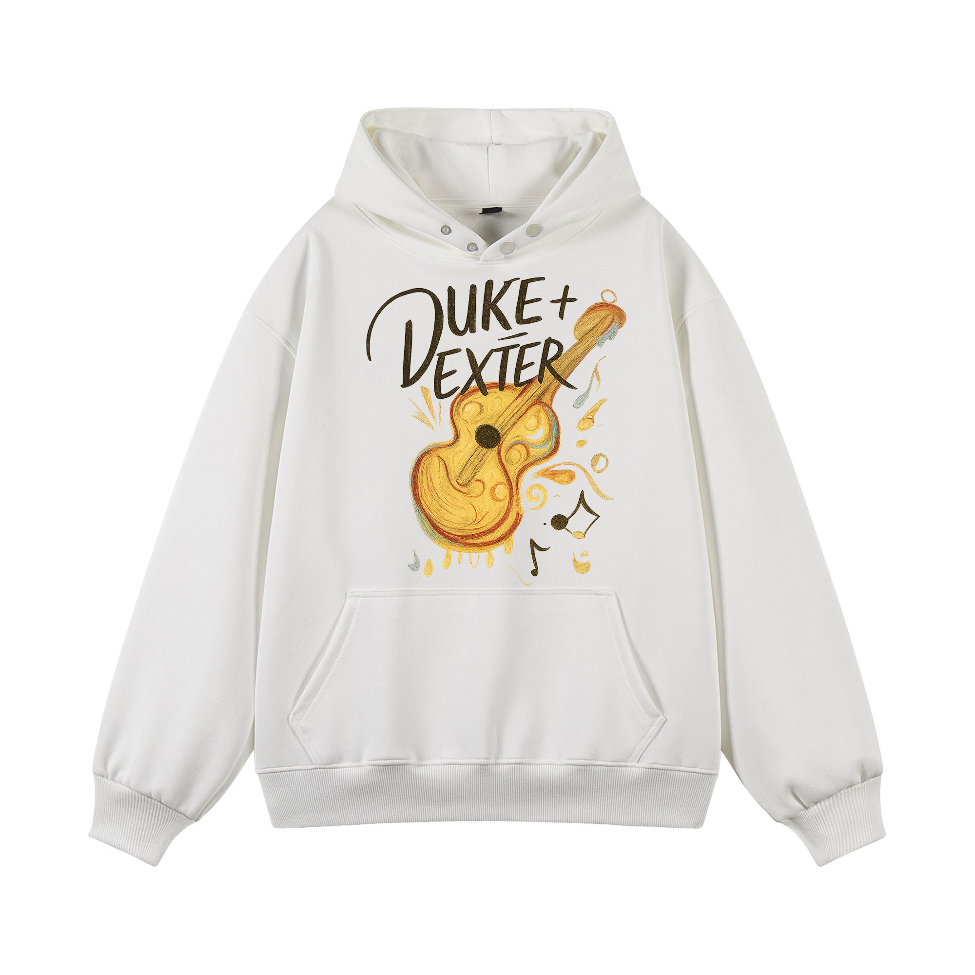 DUKE+DEXTER 美式趣味复古吉他卡通高街形象高级感休闲连帽卫衣