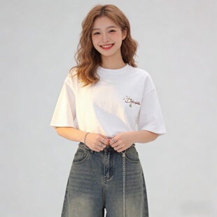 夏季 t恤女2026新款 短袖 情侣百搭纯棉美式 上衣 DUKE 半袖 DEXTER短袖