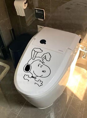 个性创意可爱搞笑自粘防水马桶盖贴纸洗手间 玻璃贴画卡通装饰贴