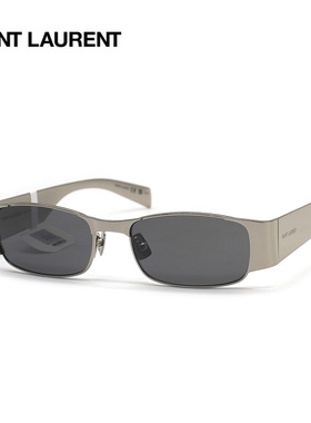 YSL圣罗兰 墨镜窄框银色时尚高级未来感遮阳太阳眼镜男女 SL 738