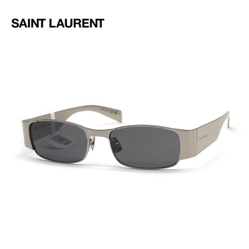 SAINT LAURENT/圣罗兰窄框银色时尚高级未来感太阳镜男女 SL 738
