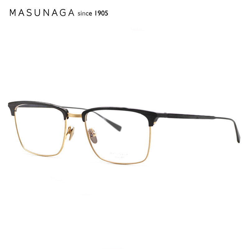 masunaga眼镜复古纯钛散光大框架