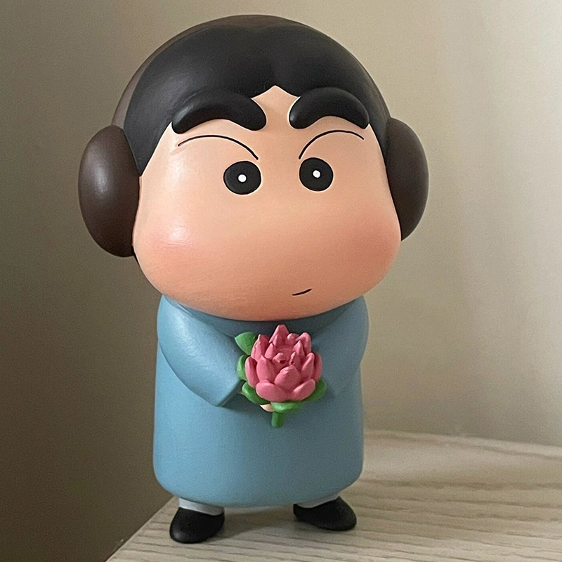 手捧莲花好运莲莲办公室桌面装饰礼物请回答1988正峰蜡笔小新摆件