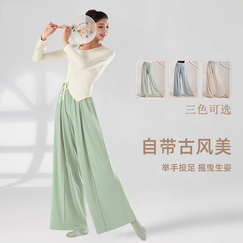 中国古典舞褶褶裤舞服装成人垂感