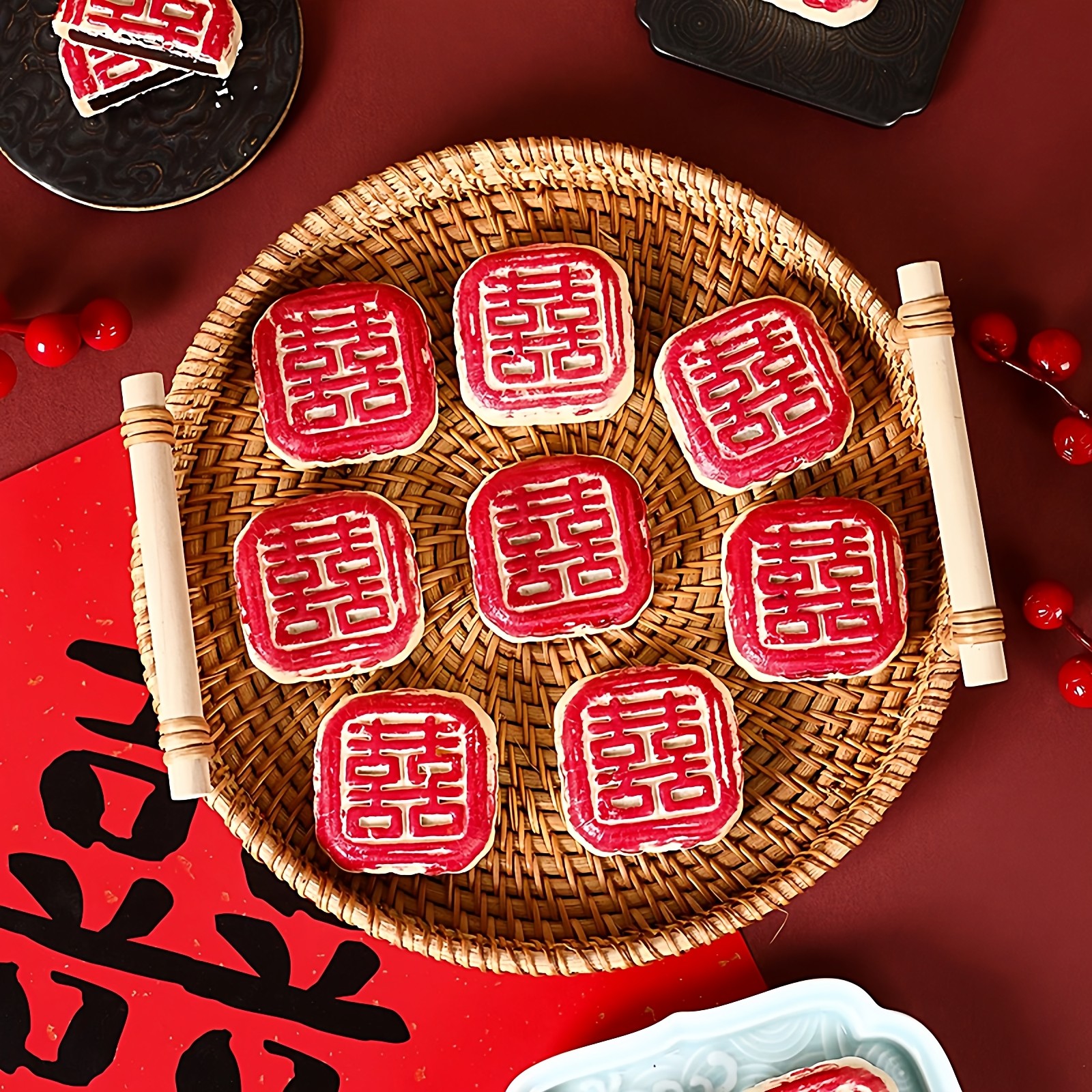 中式订婚手工喜饼糕点婚宴摆台婚礼专用甜品点心下午茶福饼周岁礼,节庆用品/礼品,创意礼盒/礼品套组,淘宝优惠券,粉丝福利购,淘宝优惠卷