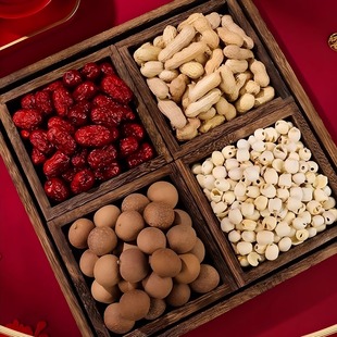 订婚摆件早生贵子干果包组合红枣花生桂圆莲子干果盒结婚布置摆盘