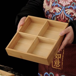 实木围炉九宫格干果零食收纳盒小吃分格子火锅烤肉拼盘菜盘竹果盘