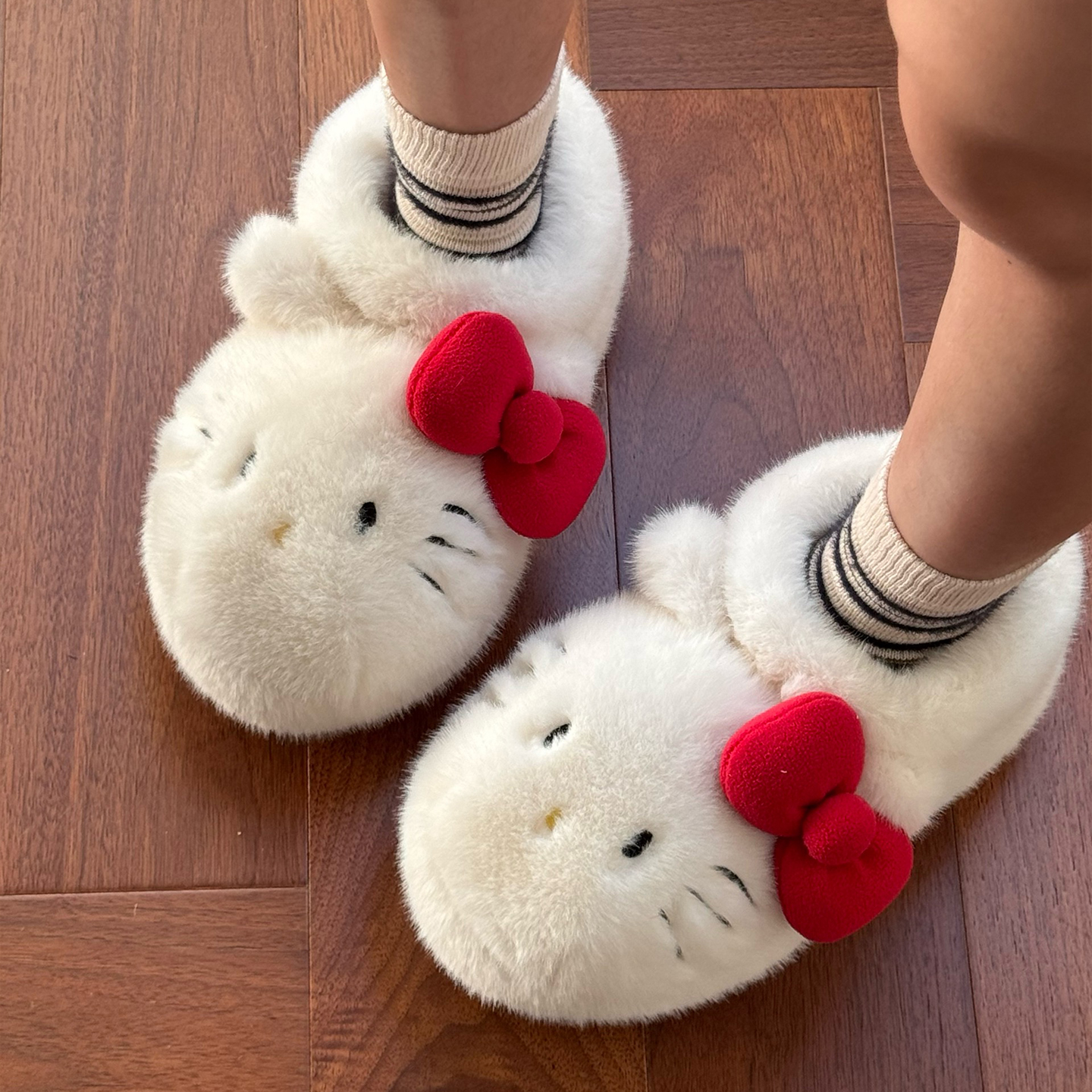三丽鸥凯蒂猫棉鞋女厚底居家保暖