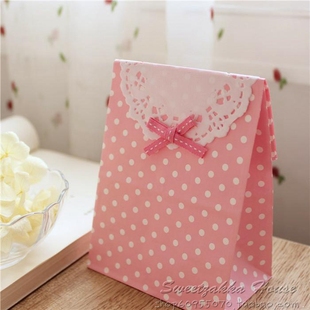 薄款彩色圆点礼品袋/包装纸袋/糖果袋/回礼袋/烘焙西点袋(6色选)