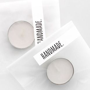 125枚价 简洁白条HANDMADE.长条封口贴 礼物贴 礼品包装装饰贴纸