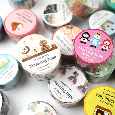 日本papier platz和纸胶带necktie甜点小猫小狗兔子x手账装饰胶带