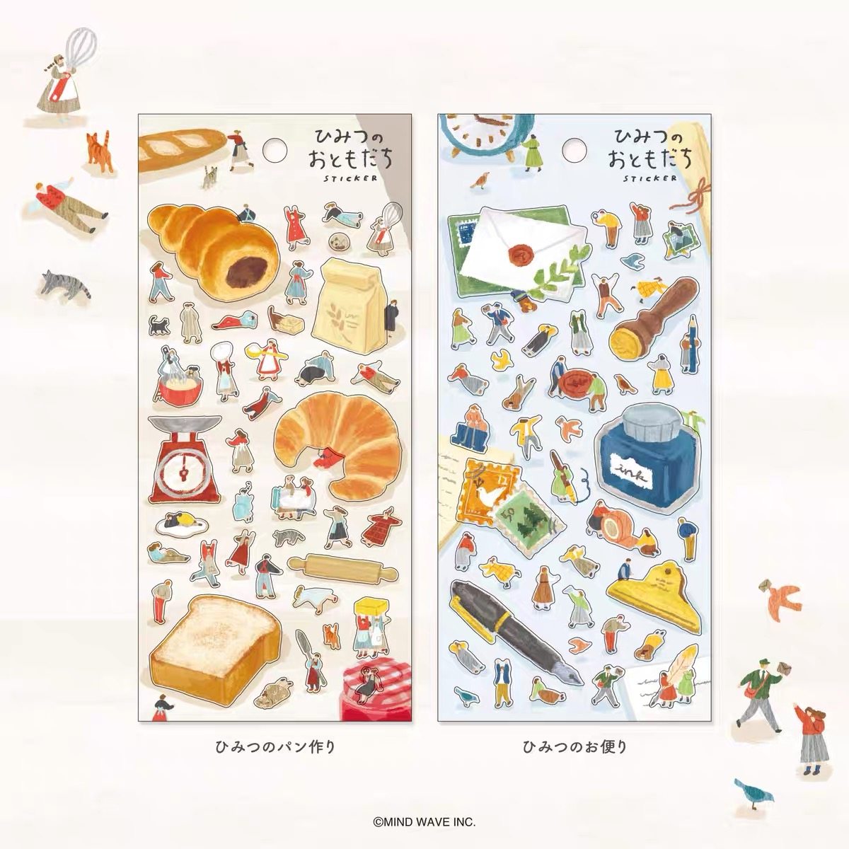 日本进口 Mind Wave动物厨房甜品系列贴纸 烘焙美食烹饪