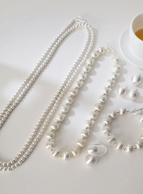 新款重工拉丝系列串珠项链轻奢小众设计感时尚百搭气质锁骨链