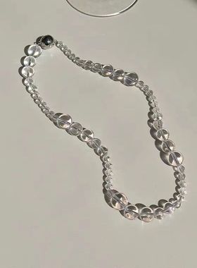 LIKEshop透明白水晶锁骨链轻奢原创小众设计气质短链女