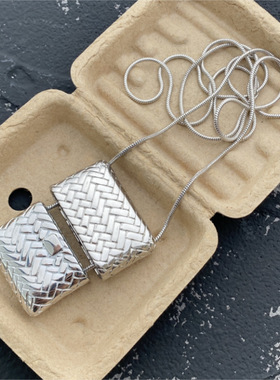 韩国小众设计感中古编织包包长款项链时尚气质吊坠百搭毛衣链