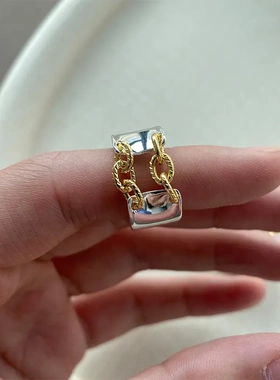 ins韩系潮流多层线条镂空戒指女简约高级感指环小众百搭食指戒指