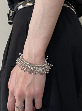 新款共生植物不规则手链手工铜镀银中性设计款海藻手环手镯男女款