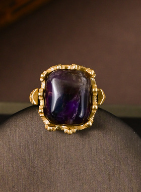 中古戒指镶嵌时尚女款复古秋冬款女新款百搭