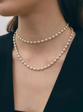 新品复古重工拉丝项链轻奢小众吊坠叠戴链简约百搭时尚感配饰女