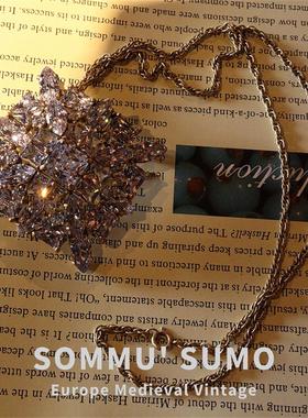 vintage海外回流复刻国内现货白色系莱茵石胸针可拆卸项链直播