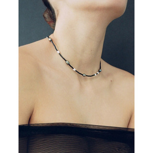 SophieBuhai复古天然珍珠黑玛瑙轻奢项链颈链小众感长款毛衣链女