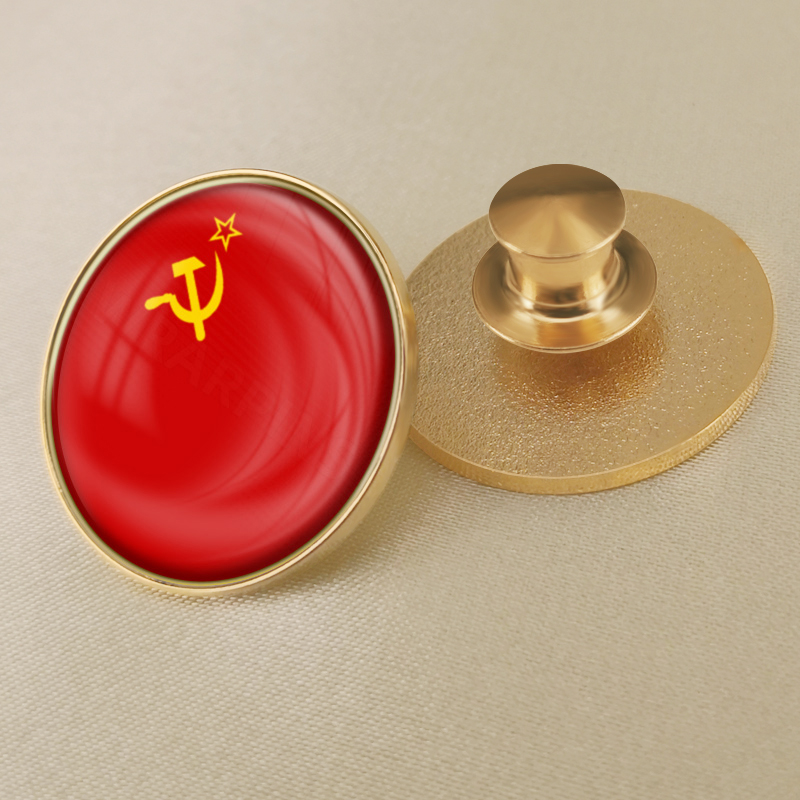 ussr圆形苏联国旗徽章定制世界各国旗帜胸章襟章水晶滴胶胸针