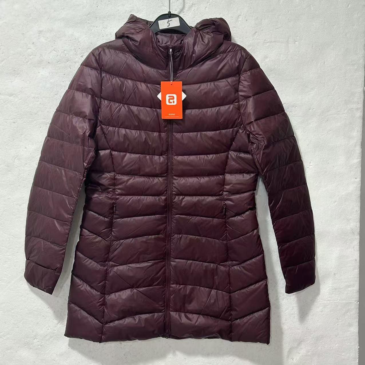 清仓女士超轻羽绒服保暖中长款连帽开衫防风AG162D2008