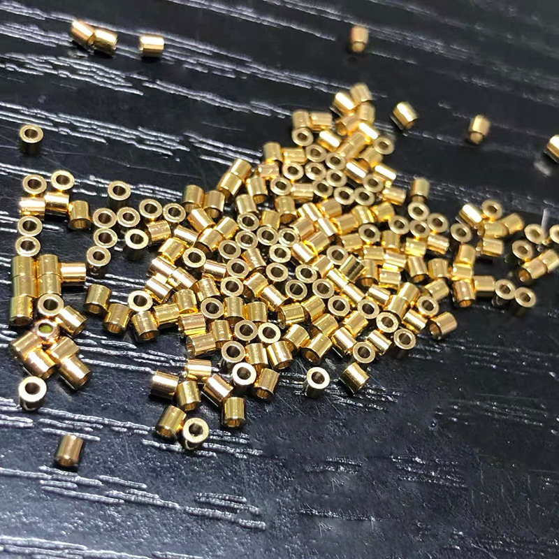 纯18K金夹线管手工DIY材料串珠手链项链配件收尾固定位卡线扣