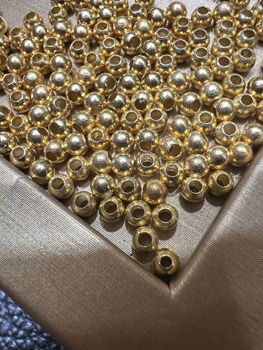 18K金加厚古法黄金750老金散珠小金珠手链手串diy转运珠隔珠配件